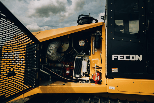 FECON 325VST Mulching Tractor engine close-up