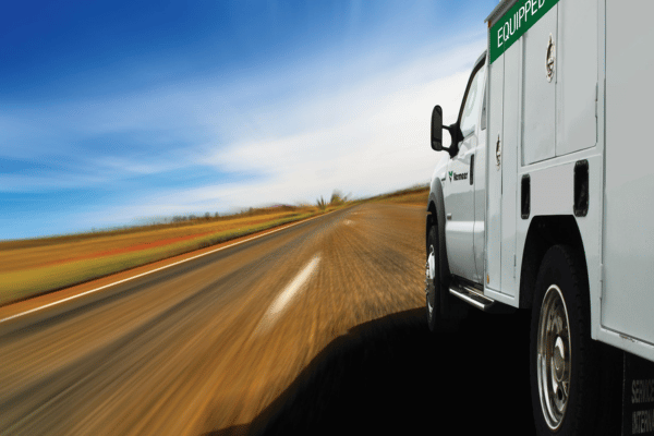 Vermeer Service Truck driving on road