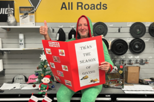 Vermeer All Roads VP Brett B. during 2023 Toy Drive