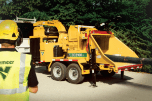 Vermeer BC2100XL Brush Chipper in action